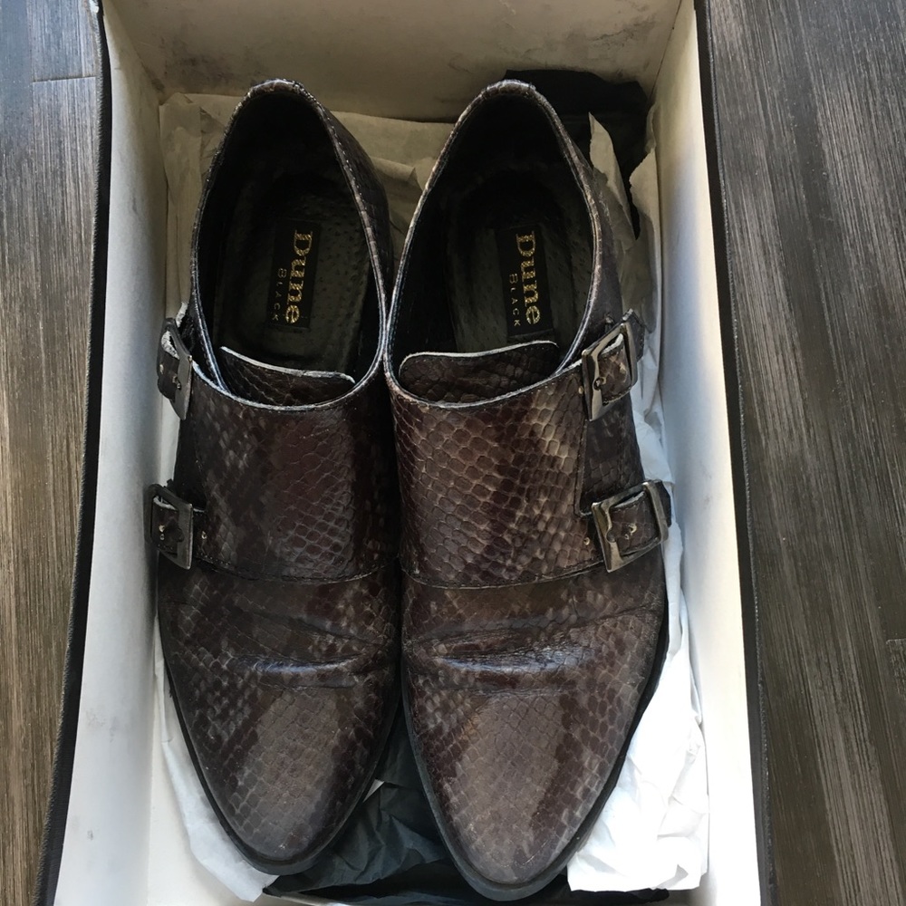 Dune Black Monk Shoes, size 7